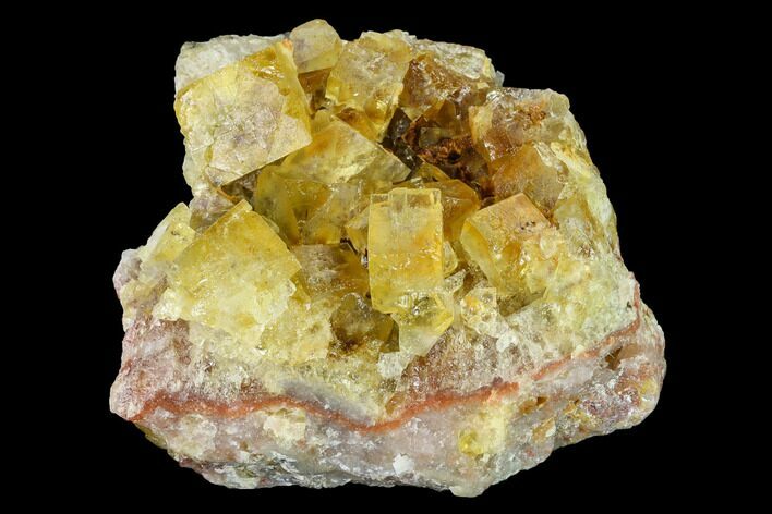 Yellow Cubic Fluorite Crystal Cluster - Morocco #159952
